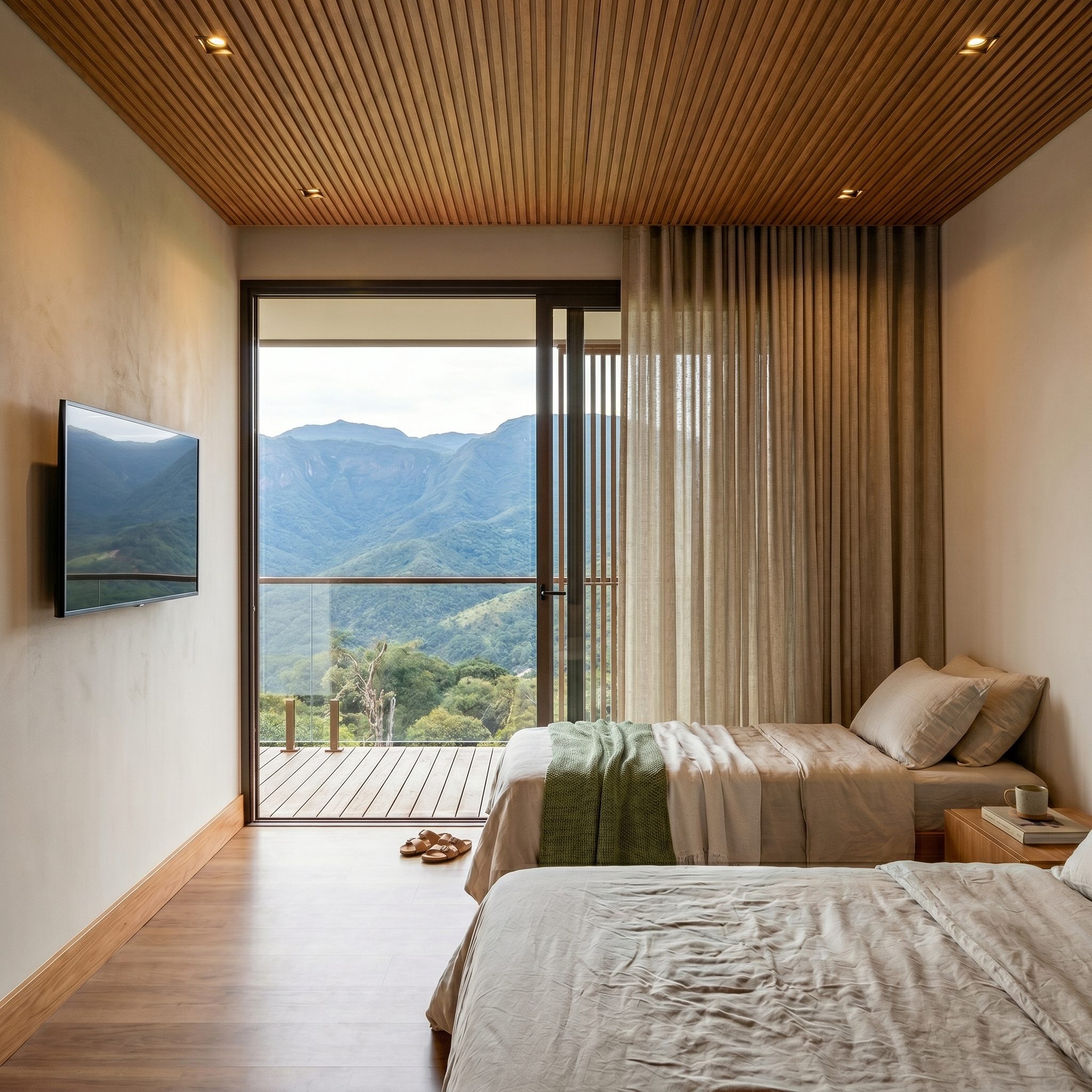 Quarto do projeto residencial em Moeda voltado para a paisagem